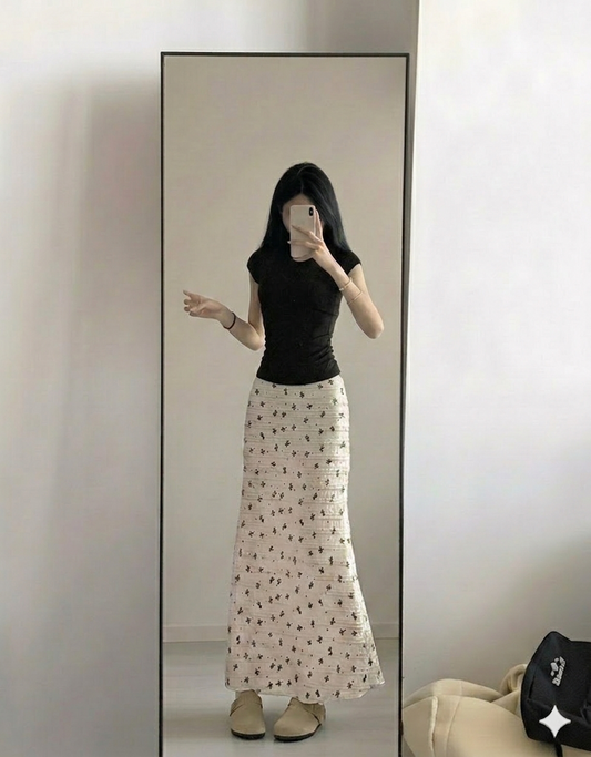 Mermaid bow maxi skirt