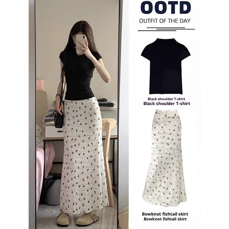 Mermaid bow maxi skirt